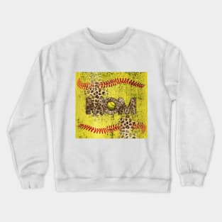 Softball mom love sport cheetah Crewneck Sweatshirt